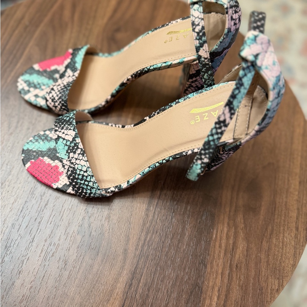 Snakeskin Patterned Women's Heels Multicolor